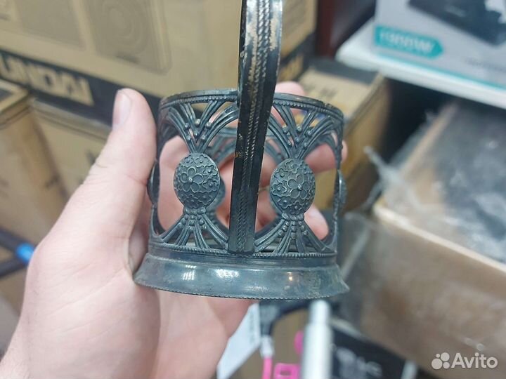 Подстаканник мельхиор с напылением серебра