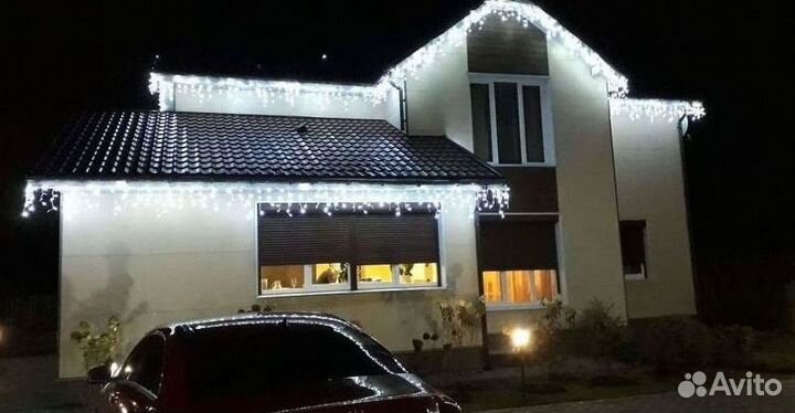 Подсветка дома / Украшение фасада гирляндой