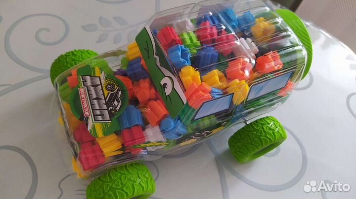 Грузовик, конструктор, машины, животные, акулы