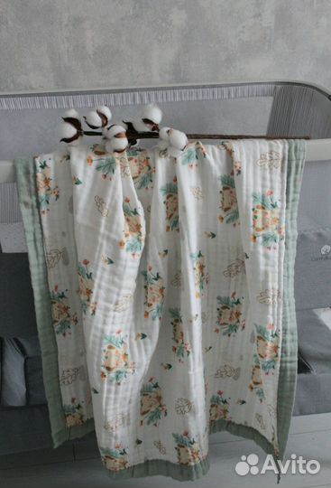 Муслиновый плед покрывало полотенце из муслина