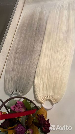 Накладной шиньон хвост из термоволокна