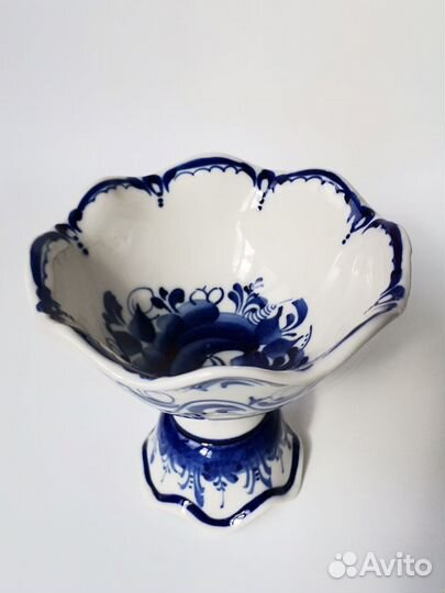 Ваза для фруктов гжель