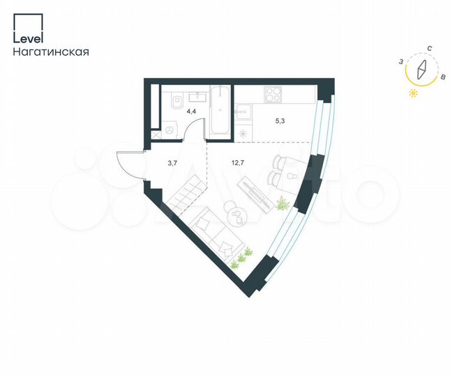 Квартира-студия, 26,1 м², 18/26 эт.