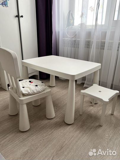 Стол и стульчик маммут икеа