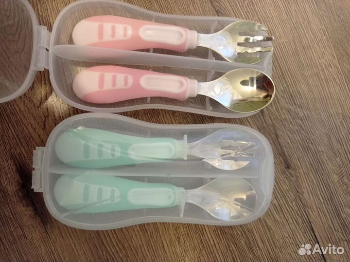 Детские бутылочки+ниблер+столовый набор+соски