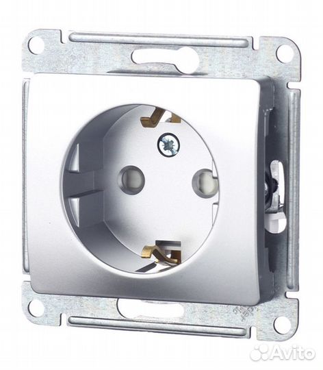 Розетка GSL000345 скрытая установка алюминий с заз
