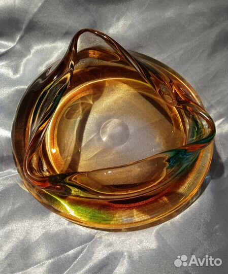 Пепельница Чехия Гутное Стекло