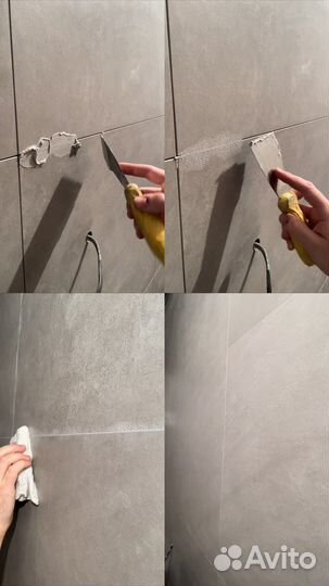 Эпоксидная затирка и герметизация ванной силиконом