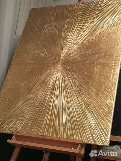 Золотая Абстракция. Обьемная картина на заказ