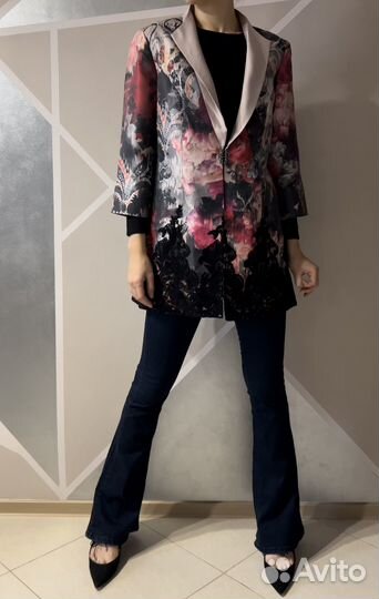 Жакет италия удлиненный с шелком