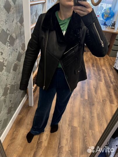 Дубленка натуральная женская авиатор 44