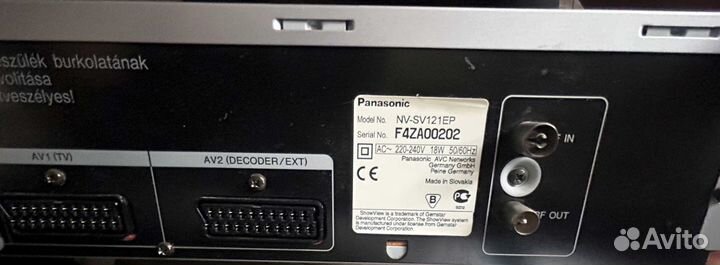 Видеомагнитофон Panasonic nv-sv121 S-VHS