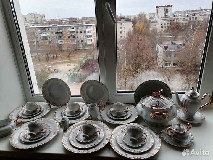 Столовый и кофейный сервиз чехия новый