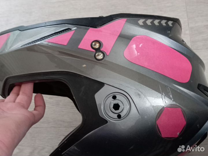 Мотошлем кроссовый с визором