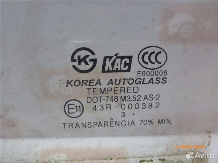 Стекло двери переднее левое Hyundai Santa Fe SM