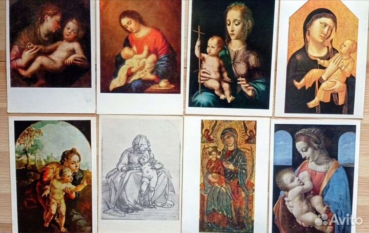 Мадонна с младенцем, 36 открыток, 50-70е годы
