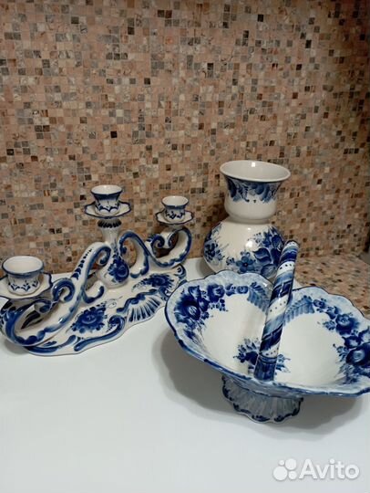 Набор посуды Гжель