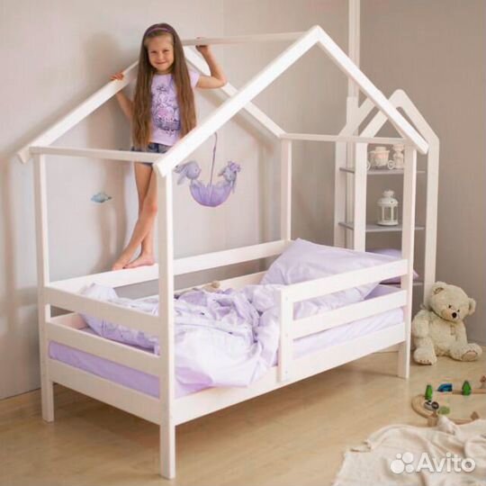 Кроватка MY place высокий борт из массиваТеремок о