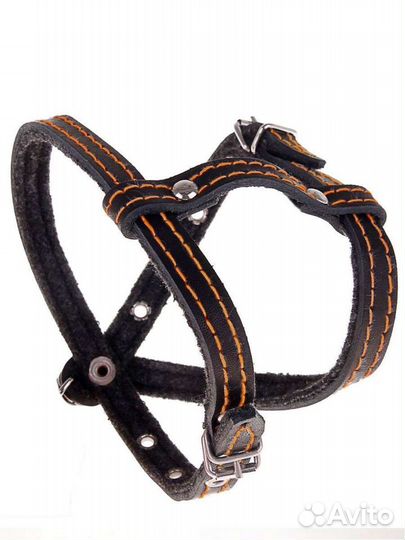 Шлейка нат кожа для собак мелких пород