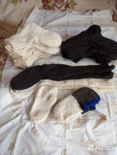 Носки ручной вязки шерстяные