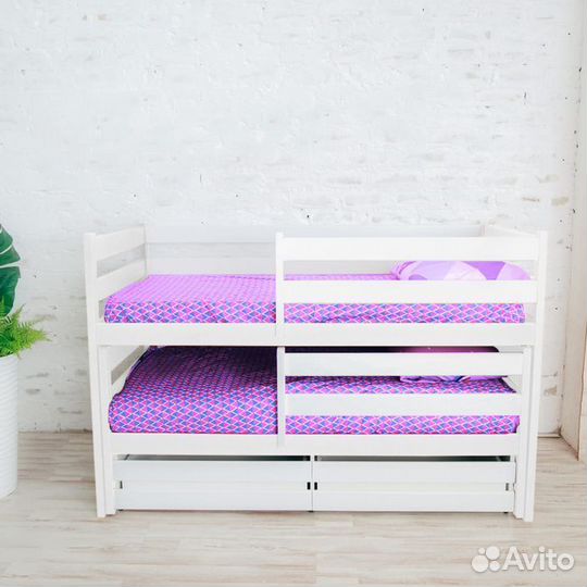 Кроватка с доп. местом матрешка эко от 2х лет берё