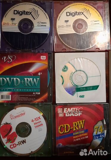 Диски чистые CD+RW, DVD+RW, DVD+R