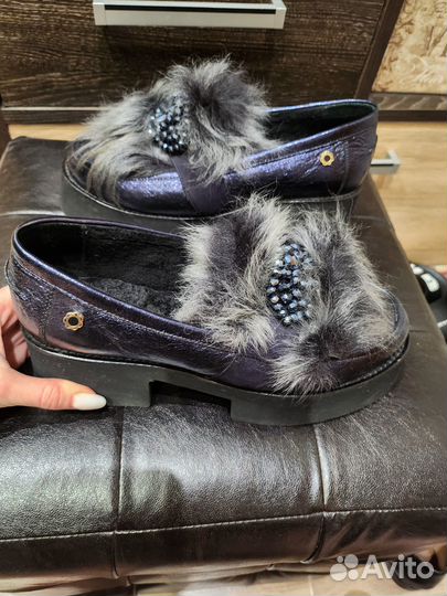 Лоферы зимние женские 37
