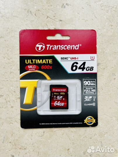 Карта памяти Transcend 64GB Class10 Ultimate