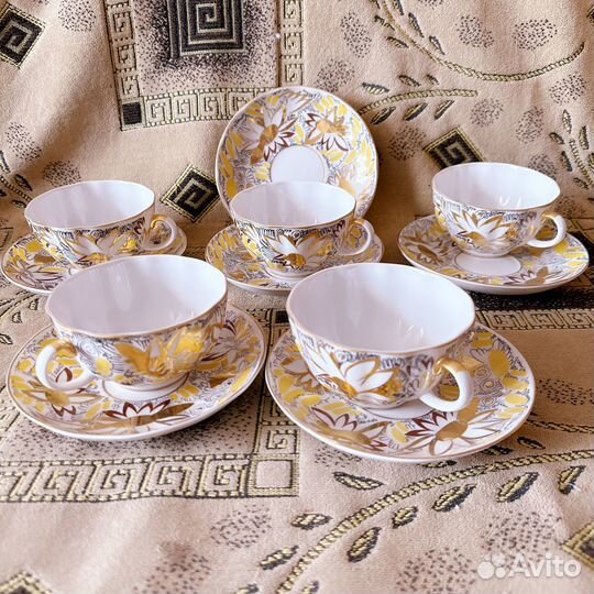 Чайная пара Золотые ромашки лфз СССР