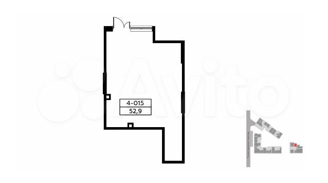 Свободного назначения, 52.9 м²