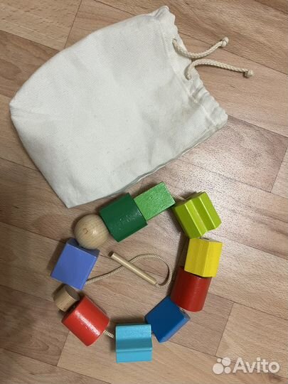 Детские игрушки Деревянная шнуровка