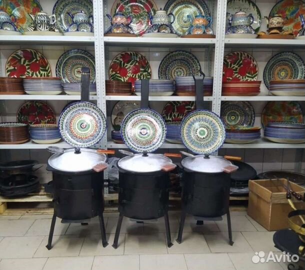 Казан с печью с трубой 2мм