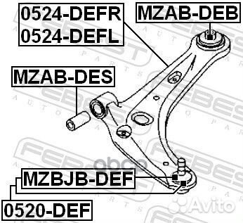 Рычаг подвески 0524-defl 0524-defl Febest