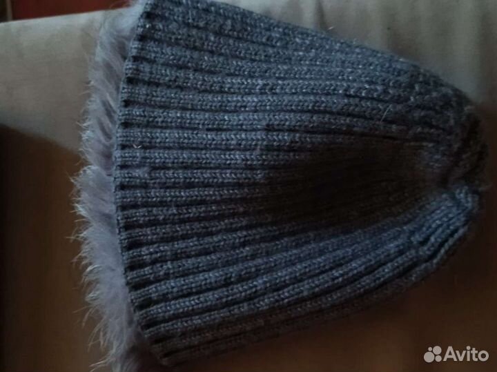 Шапка женская вязаная песец