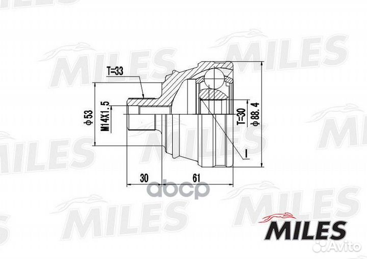 Шрус audi 80/90/coupe 1.6-2.3 86-96 нар. ga2001
