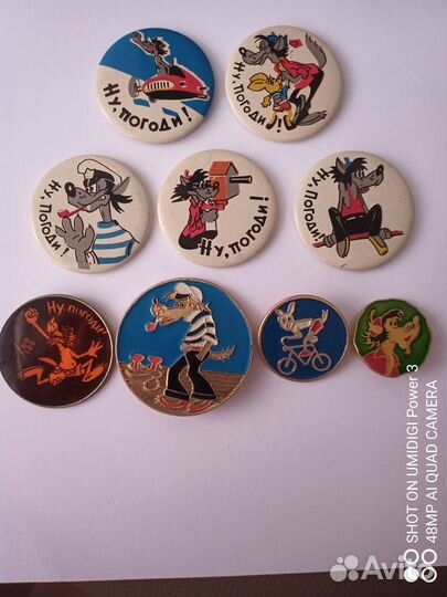 9 Круглых Редких Значков СССР Ну Погоди