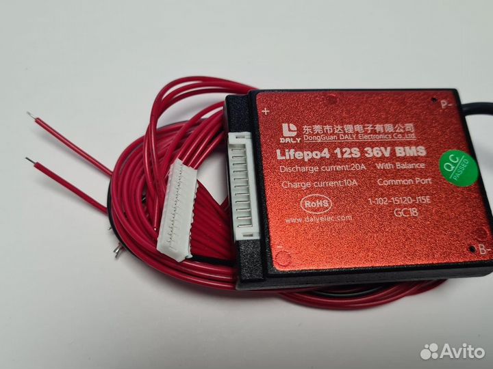 Плата контроля BMS lifepo4 12S 36V 20A