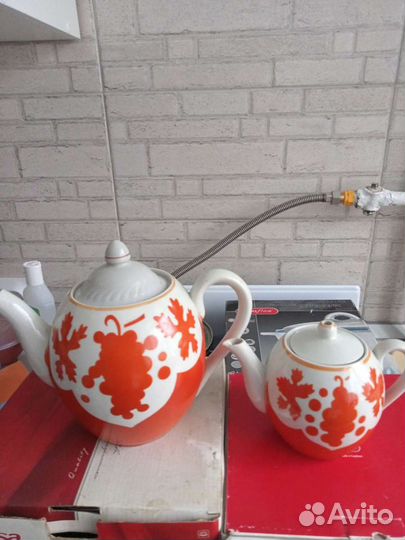 Наборы тарелок (Чехословакия), чайные наборы, розе