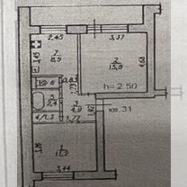 2-к. квартира, 45,3 м², 1/5 эт.