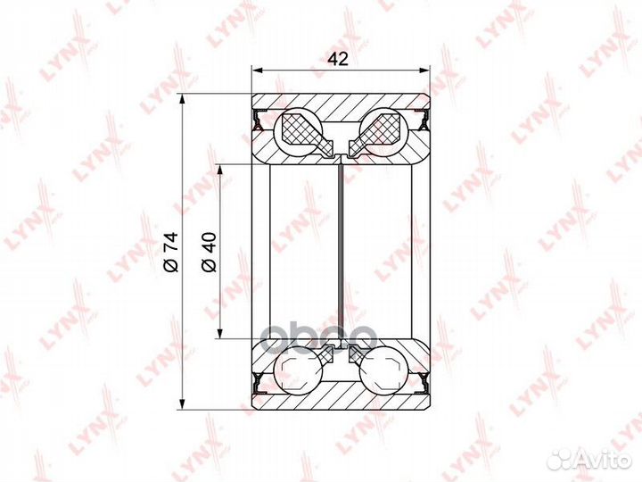 Подшипник ступицы передний 42x40x74 WB-1398 LYN