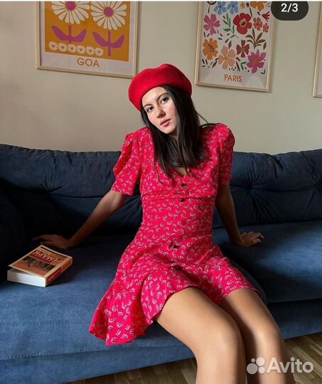 Платье летнее красное