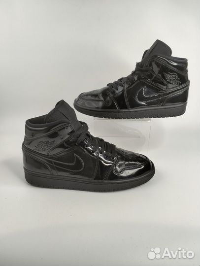 Nike Air Jordan 1 Mid Patent Black, 40, черный лак