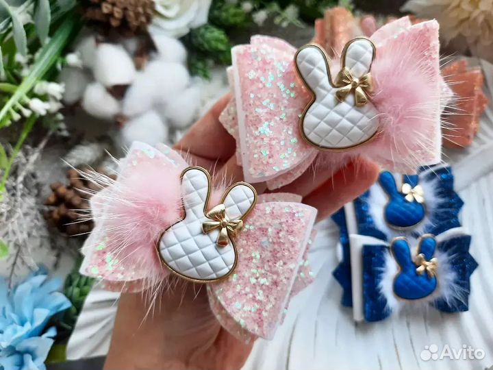 Бантики для волос блеск