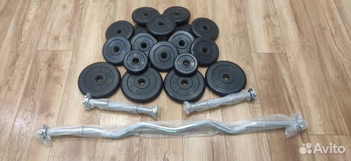 Комплект MB barbell 60,5 кг. Гантели и штанга