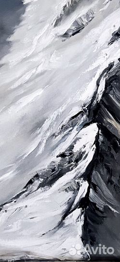 Картина маслом Горы Снежные вершины