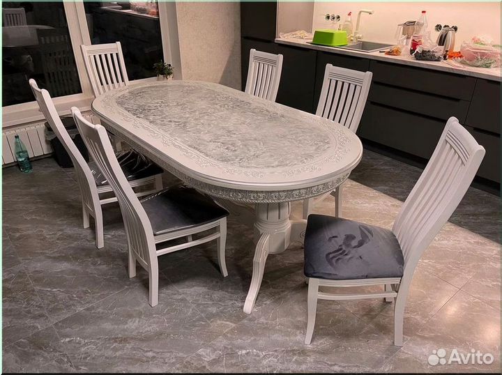 Кухонный стол раскладной белый