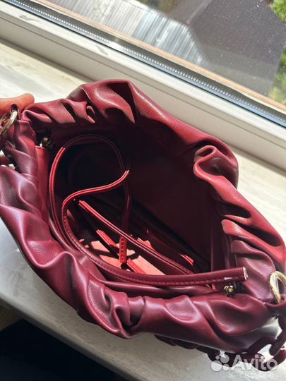 Сумка кожаная женская новая бордовая