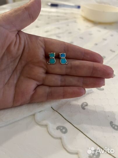 Серебряные серьги детские