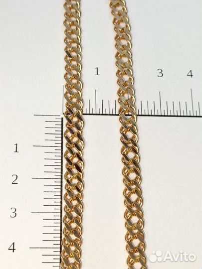 Золотая цепь двойной ромб 55см. Арт.16