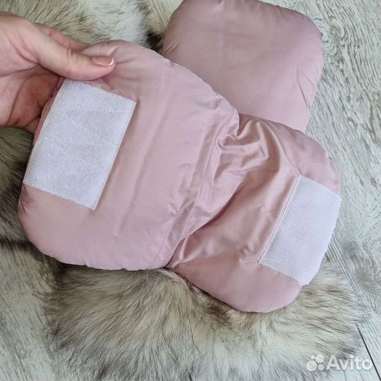 Муфта варежки для коляски с нат. мех